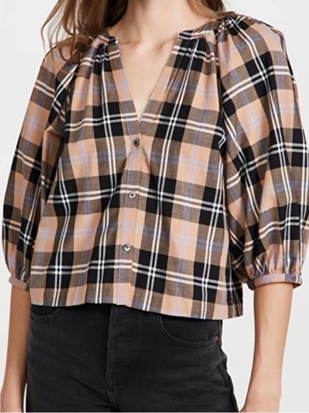 STAUD lightweight plaid